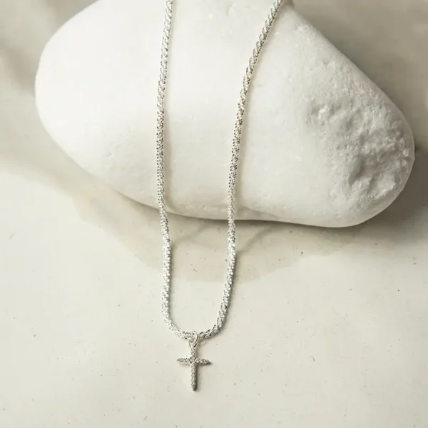 Ασημένιο κολιέ σταυρός Silva με λεπτή αλυσίδα από ασήμι 925