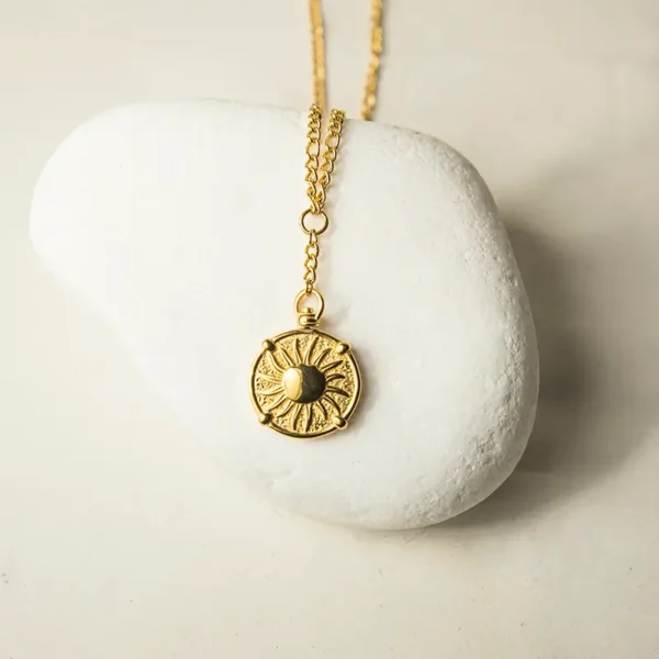 κολιέ διπλής όψης ατσάλι Nivia από ανοξείδωτο ατσάλι με επιχρυσωμένη επιφάνεια