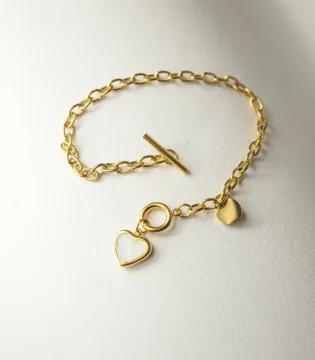 Βραχιόλι Indira χρυσό με καρδιά