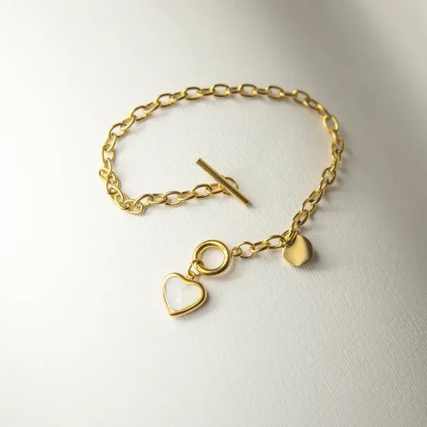 Βραχιόλι Indira χρυσό με καρδιά