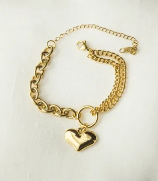 Βραχιόλι Galene χρυσό με καρδιά