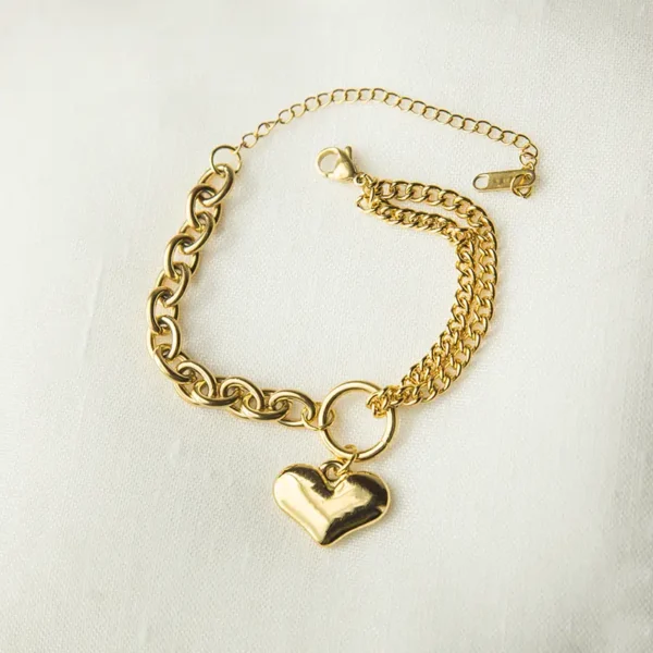 Βραχιόλι Galene χρυσό με καρδιά